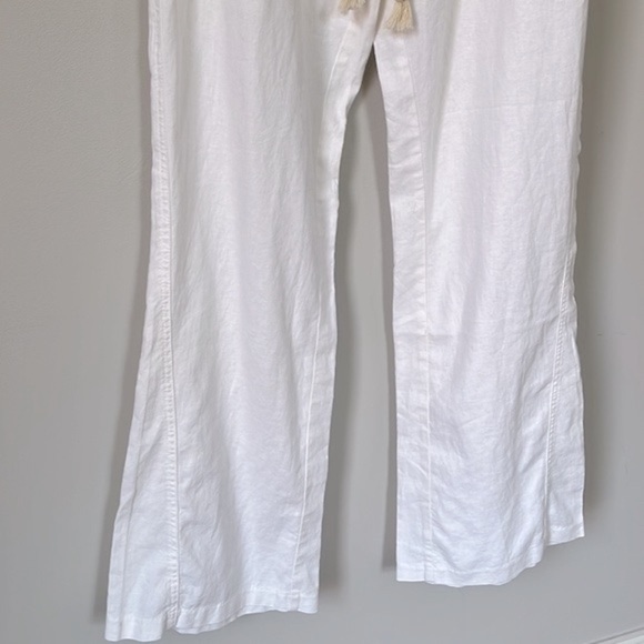 Nwt Roxy Women’s Oceanside Flare Wide Leg Sea Salt Linen Blend Pants XL - Picture 9 of 15